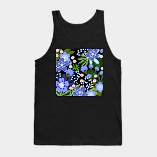 Forget-Me-Not Blooms_Black Background Tank Top